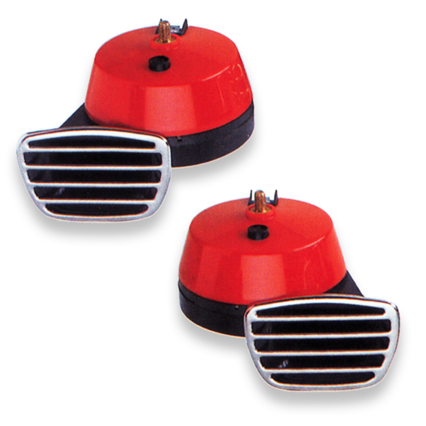 DUAL ELECT.HORN 12V RED